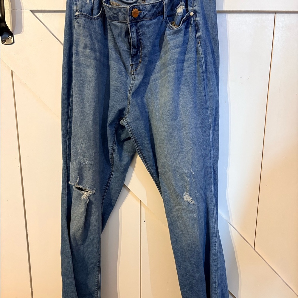 Women's Blue Distressed Jeans 1822 Denim